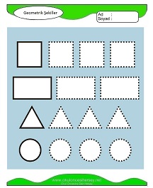okul öncesi çocuklar için Geometrik Şekiller çalışma sayfaları